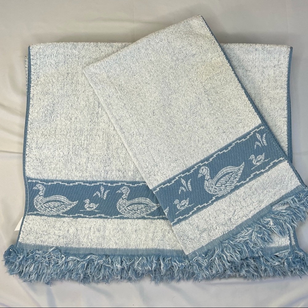 Vintage Cannon Mama And Baby Duck Bath Towels